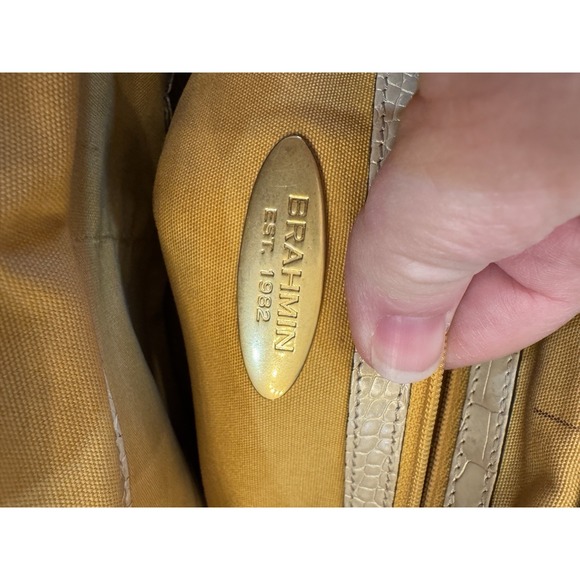 Brahmin‎ Small Caroline satchel bag in a textured canvas Snakeskin Embossed - Picture 14 of 16